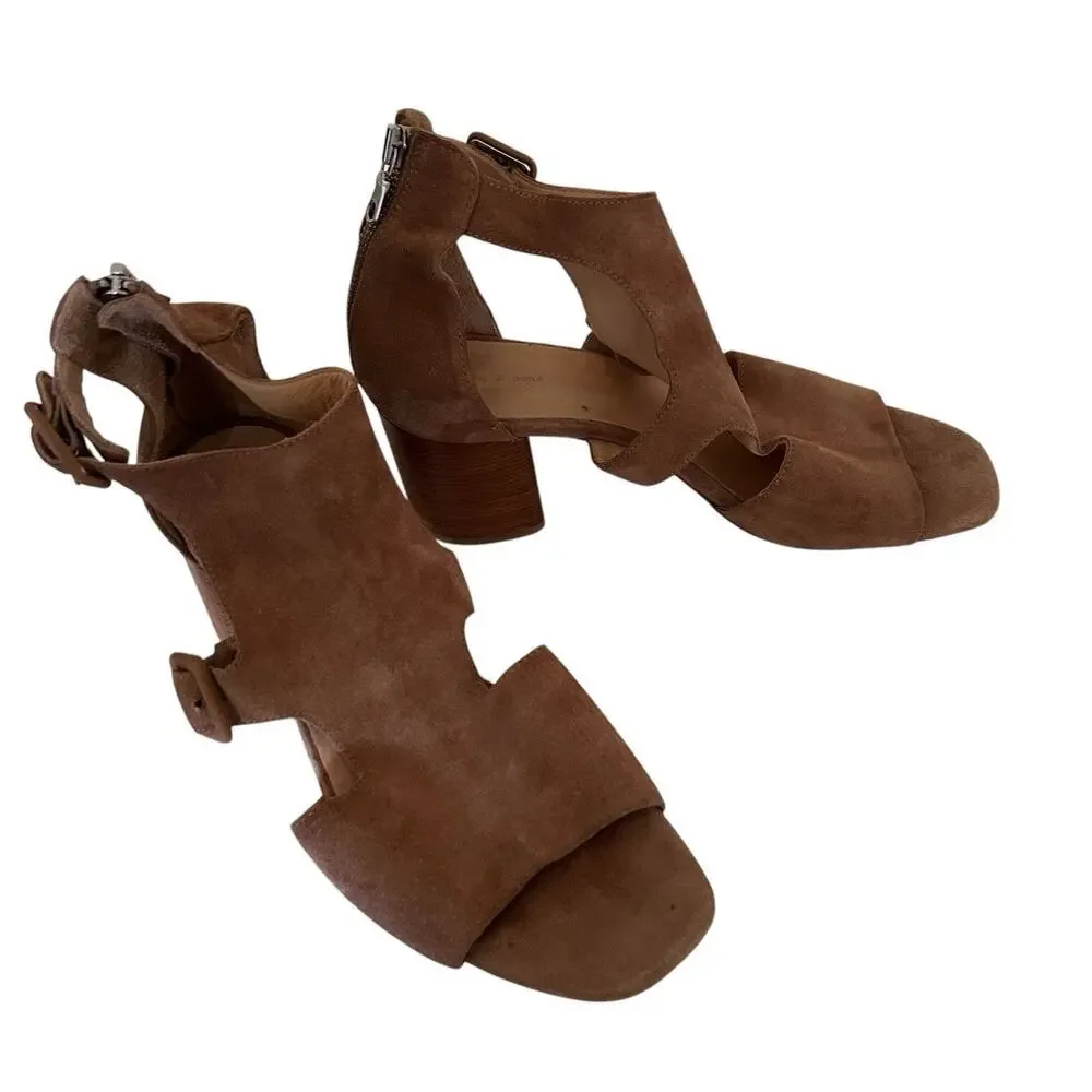 RAG & BONE Women’s Suede Open Toe Matteo Sandal Block Heel B Size 7.5 US 38 EU